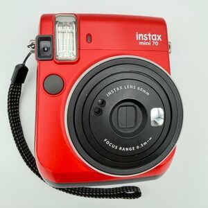 Fujifilm Instax Mini 70 Instant Film Camera Red Tested Working w New Batteries